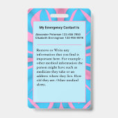 医療警報連絡緊急カスタムカードバッジ バッジ (裏面)