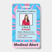 医療警報連絡緊急カスタムカードバッジ バッジ (表面)