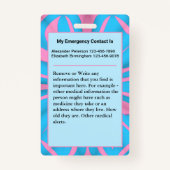 医療警報連絡緊急カスタムカードバッジ バッジ (裏面)