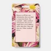 医療警報連絡緊急カスタムカードバッジ バッジ (裏面)