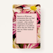 医療警報連絡緊急カスタムカードバッジ バッジ (裏面)