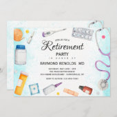 医療退職パーティー 招待状 (正面/裏面)