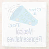 医療関係者のために大声で叫ぶ ガラスコースター (裏面)