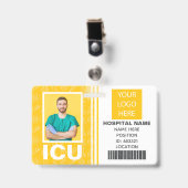 医療集約型ユ気にニットフォトID バッジ (正面 （クリップ付）)