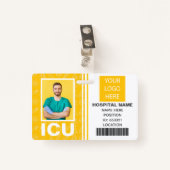 医療集約型ユ気にニットフォトID バッジ (正面クリップ)