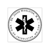 医療 – スター・オブ・ライフ・シンボル(文字) ラバースタンプ (インプリント)