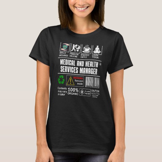 医療・医療サービス担当マネージャーCoffee Yoga Tシャツ (正面)