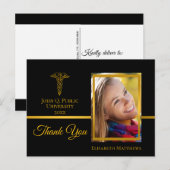 医療 |看護学卒業名Photo Thank You ポストカード (正面/裏面)