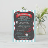 医療・看護学校卒業処方箋 招待状 (スタンド正面)