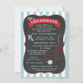 医療・看護学校卒業処方箋 招待状 (正面)