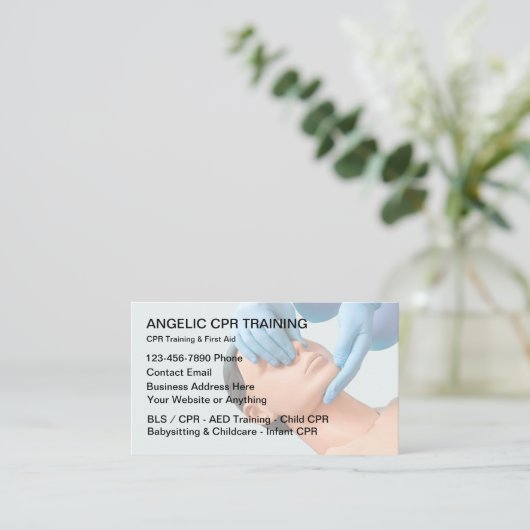 医療CPR及び救急訓練 名刺 (スタンド正面)