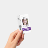 医療RN従業員カドゥセウス紫写真テンプレート バッジ (手持ち)