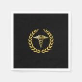 医看護学校王室の金ゴールド卒業 スタンダードカクテルナプキン (正面)