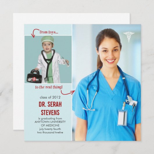 医科卒実在業のおもちゃ 招待状 (正面/裏面)