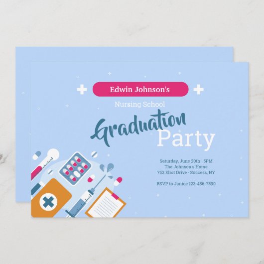 医科卒業者 招待状 (正面/裏面)