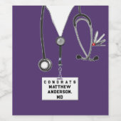 医科大パーソナライズされた学の卒業 ワインラベル (シングルラベル)