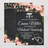 医科大学ボホ フラワー 卒業 招待状 (正面/裏面)