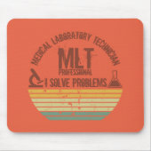 医科研おもしろい究技術mlmヴィンテージ夕日 マウスパッド (正面)