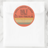 医科研おもしろい究技術mlmヴィンテージ夕日 ラウンドシール (バッグ)