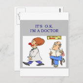 医者おもしろいの冗談 ポストカード (正面/裏面)
