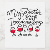 医者おもしろいは眼鏡が必要だと言う ワインラベル (シングルラベル)