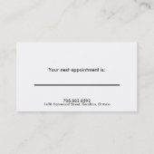 医者および医学の名刺-モノグラム 予約カード (裏面)