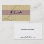 医者および医学の名刺-モノグラム 予約カード (正面/裏面)