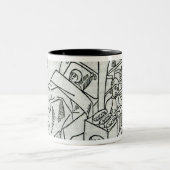 医者および薬剤師を持つ患者 ツートーンマグカップ (中央)