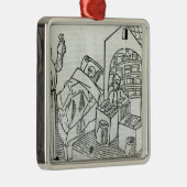 医者および薬剤師を持つ患者 メタルオーナメント (右)