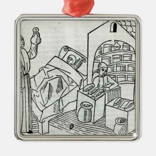 医者および薬剤師を持つ患者 メタルオーナメント (正面)