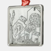 医者および薬剤師を持つ患者 メタルオーナメント (左)