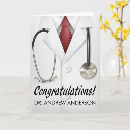 医者お祝い カード (黄色い花)