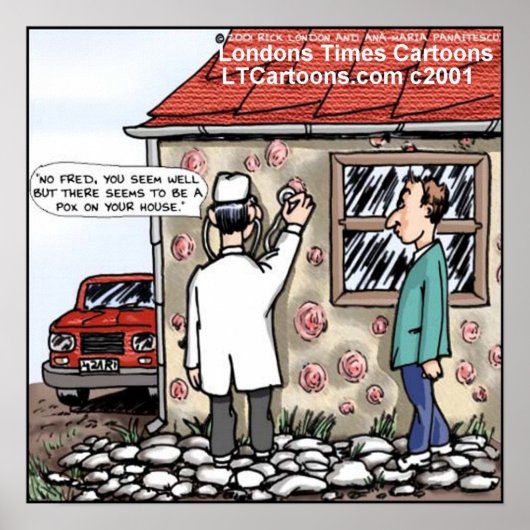 医者がポスターに痘を発見おもしろいする ポスター (正面)