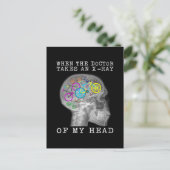 医者が私の頭のX線を取る時の自転車 ポストカード (スタンド正面)