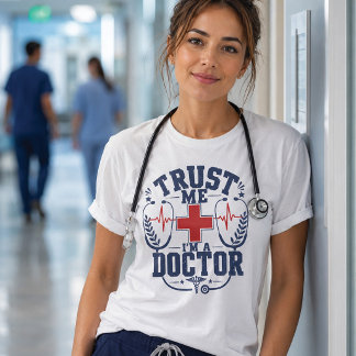 医者だって言ってるんだから信じて Funny Doctor Design Tシャツ