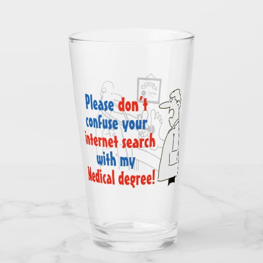 医者とおもしろい医学的なテーマの漫画が二つ。 タンブラーグラス (裏面)