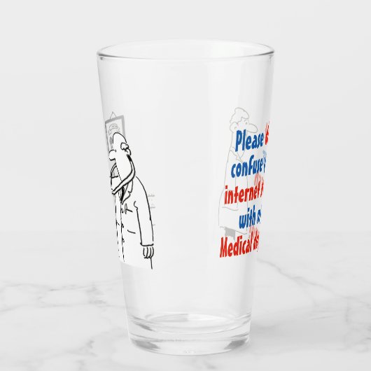 医者とおもしろい医学的なテーマの漫画が二つ。 タンブラーグラス (左)