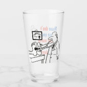 医者とおもしろい医学的なテーマの漫画が二つ。 タンブラーグラス (正面)