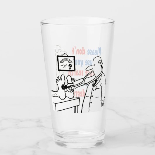 医者とおもしろい医学的なテーマの漫画が二つ。 タンブラーグラス (正面)