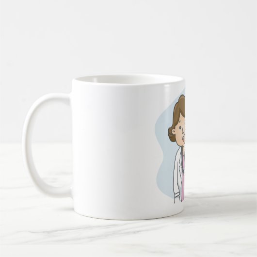 医者と新しい母とベビーのコーヒーマグ コーヒーマグカップ (左)