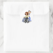 医者と車椅子に乗った漫画の女性 ラウンドシール (バッグ)