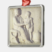 医者に訪問を描写するレリーフ、浮き彫り メタルオーナメント (左)