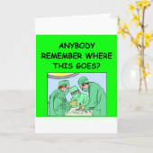 医者のおもしろい冗談 カード (黄色い花)