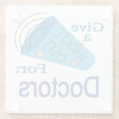 医者のために大声で叫ぶ ガラスコースター (裏面)