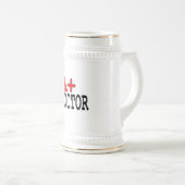 医者のためのおもしろいなギフト: A+ 医者 ビールジョッキ (正面右)