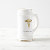 医者のためのビールステイン ビールジョッキ (正面右)