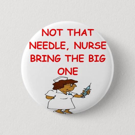 医者のナースの冗談 缶バッジ (正面)