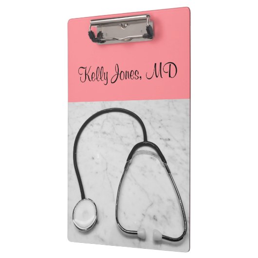 医者のナースの聴診器のモモ(名前) クリップボード (左)