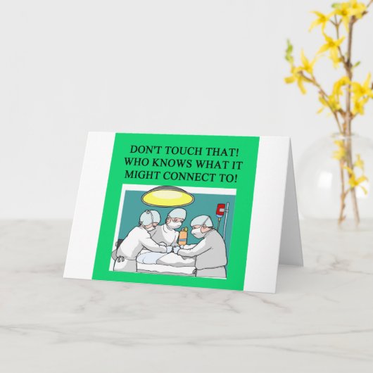 医者の医者の外科医の冗談 カード (黄色い花)