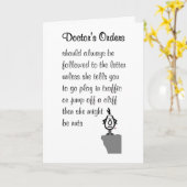 医者の命令 – おもしろい早く良くなる詩 カード (黄色い花)